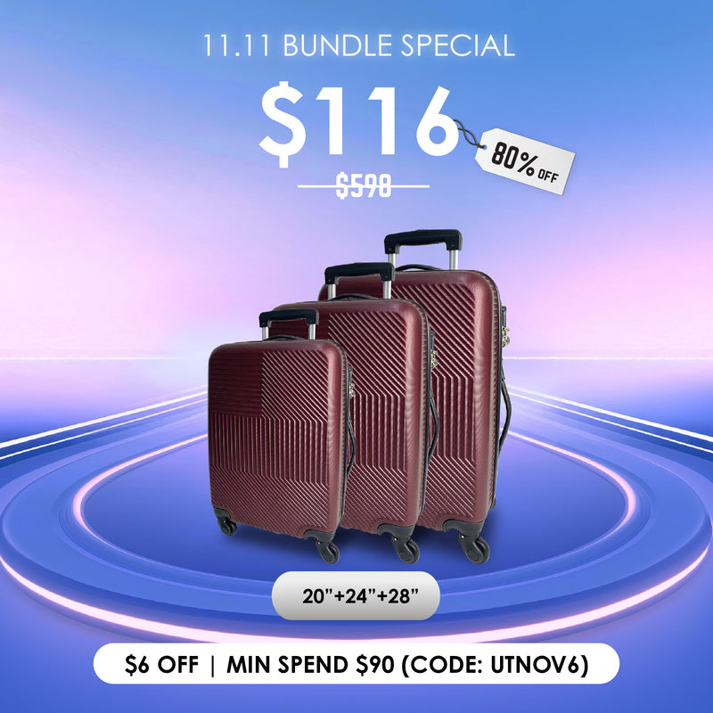 URBANlite Ray 20"+24"+28" Bundle | 4-Wheel Spinner | Anti-Scratch | Hard Case Luggage