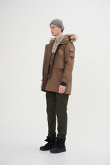 Down Jacket Topped With A Luxurious Fur-Lined Hood