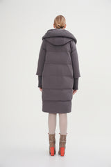 Boxy Down Jacket With Chunky Rib