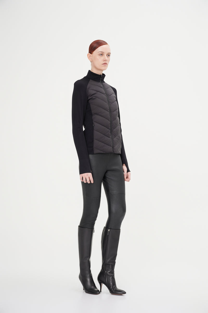 Slim-Fit With Knitted Sleeves Down Jacket