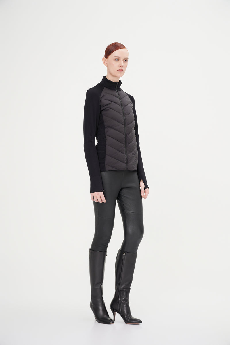 Slim-Fit With Knitted Sleeves Down Jacket