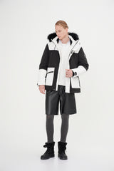 Down Jacket Topped With A Luxurious Fur-Lined Hood