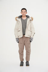 Down Jacket Topped With A Luxurious Fur-Lined Hood