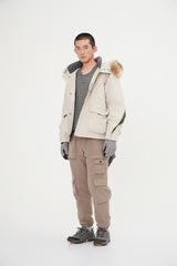 Down Jacket Topped With A Luxurious Fur-Lined Hood