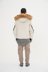 Down Jacket Topped With A Luxurious Fur-Lined Hood