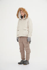 Down Jacket Topped With A Luxurious Fur-Lined Hood