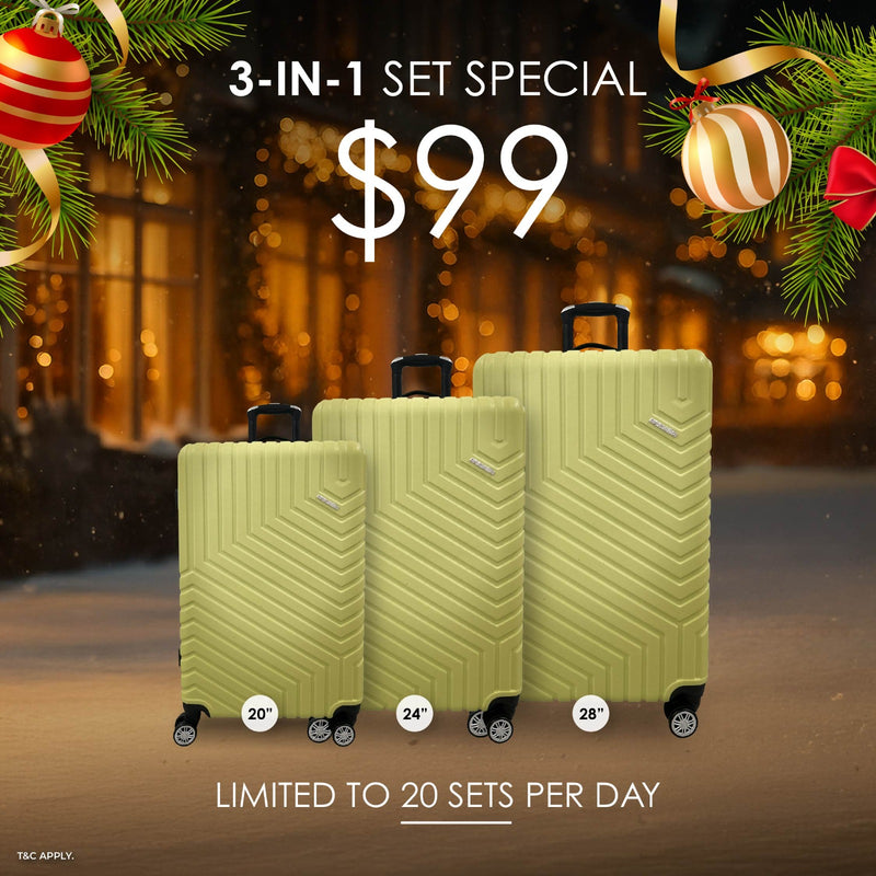 12.12 Sale (6–14 Dec): $99 New Launch 3 in 1 Set Luggage