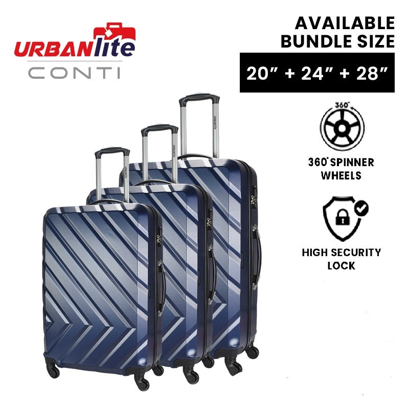 URBANlite Conti 20"+24"+28" Bundle | 4-Wheel Spinner | Anti-Scratch | Hard Case Luggage