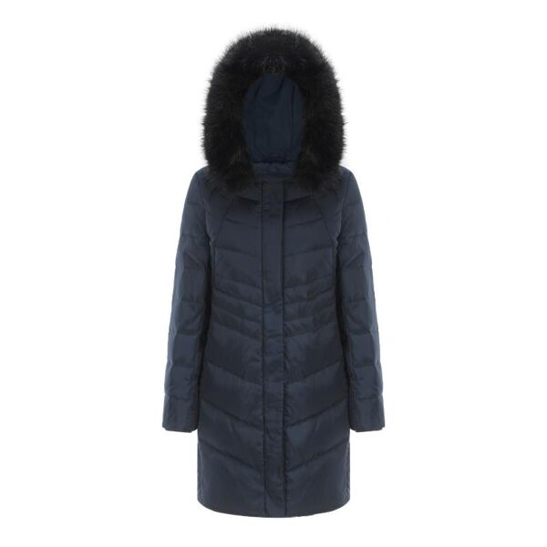 Women's Down Jacket With Contrast Faux Fur Trim