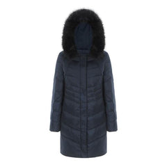 Women's Down Jacket With Contrast Faux Fur Trim