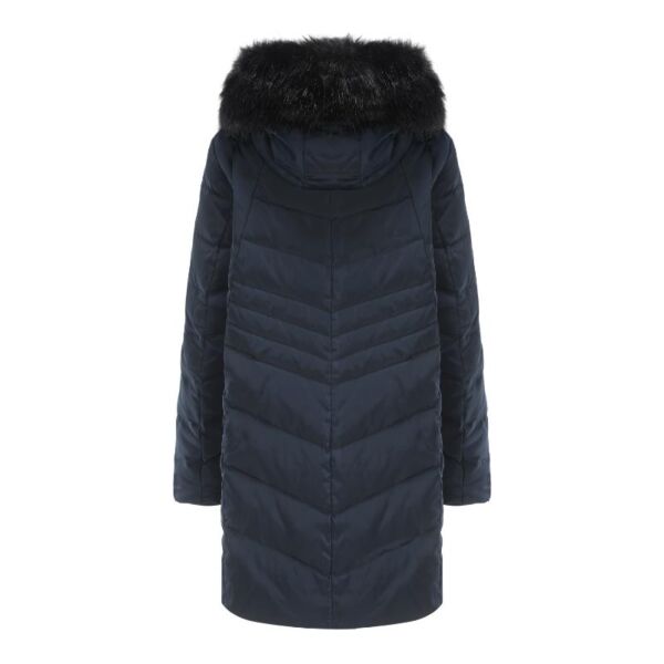 Women's Down Jacket With Contrast Faux Fur Trim