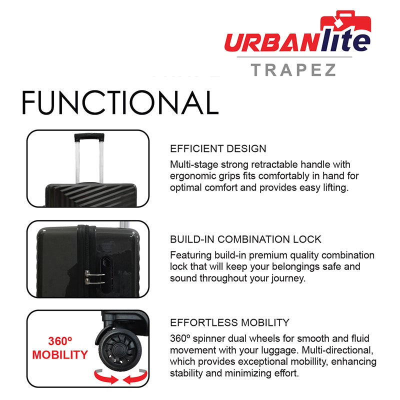 URBANlite Trapez 24"+28" Bundle | 8-Wheel Spinner | Anti-Scratch | Hard Case Luggage