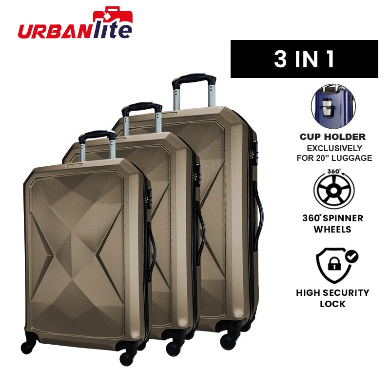 URBANlite Rubik 20"+24"+28" Bundle | 4-Wheel Spinner | Hard Case Luggage - Universal Traveller SG