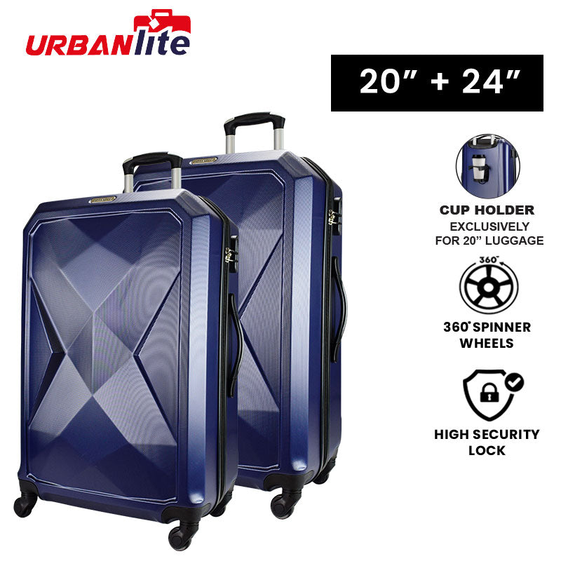 URBANlite Rubik 20"+24" Bundle | 4-Wheel Spinner | Hard Case Luggage - Universal Traveller SG