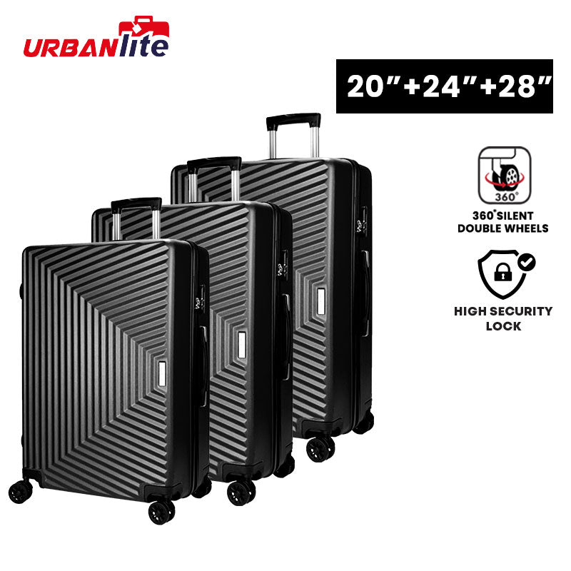 URBANlite Trapez 20"+24"+28" Bundle | 8-Wheel Spinner | Anti-Scratch | Hard Case Luggage - Universal Traveller SG