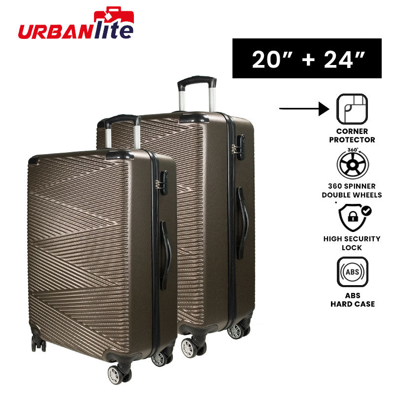 URBANlite Echo 2.0 20"+24"Bundle | 8-Wheel Spinner | Corner Guard | Hard Case Luggage - Universal Traveller SG
