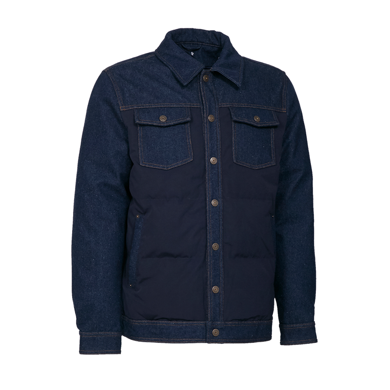 Short Denim Down Jacket With Detachable Hood - Universal Traveller SG