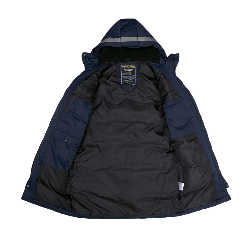 Trendy Down Parka Jacket With Reflective Print - Universal Traveller SG