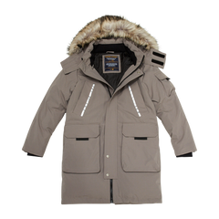 Trendy Down Parka Jacket With Reflective Print - Universal Traveller SG