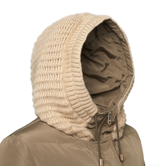 Classic Cable Knit Hood Down Jacket