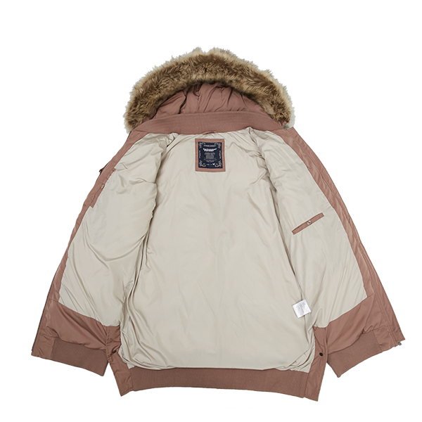 Trendy Down Jacket with Big Faux Fur Hood - Universal Traveller SG