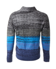 Shaw Collar Color Block Knitted Sweater