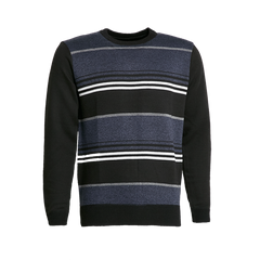 Crew Neck Knitted Sweater With Strip Print - Universal Traveller SG