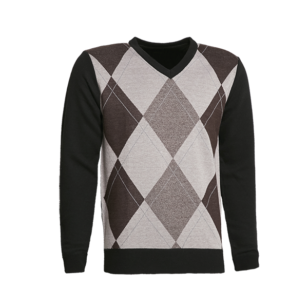 V-Neck Knitted Sweater With Diamond Print KS9141 - Universal Traveller SG