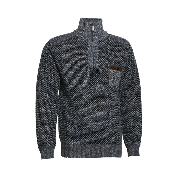 Henley Mock Neck With Zip Bonded Knitted Sweater - Universal Traveller SG