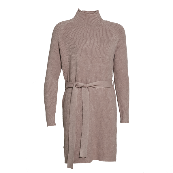 High Collar Knitted Sweater With Belt - Universal Traveller SG