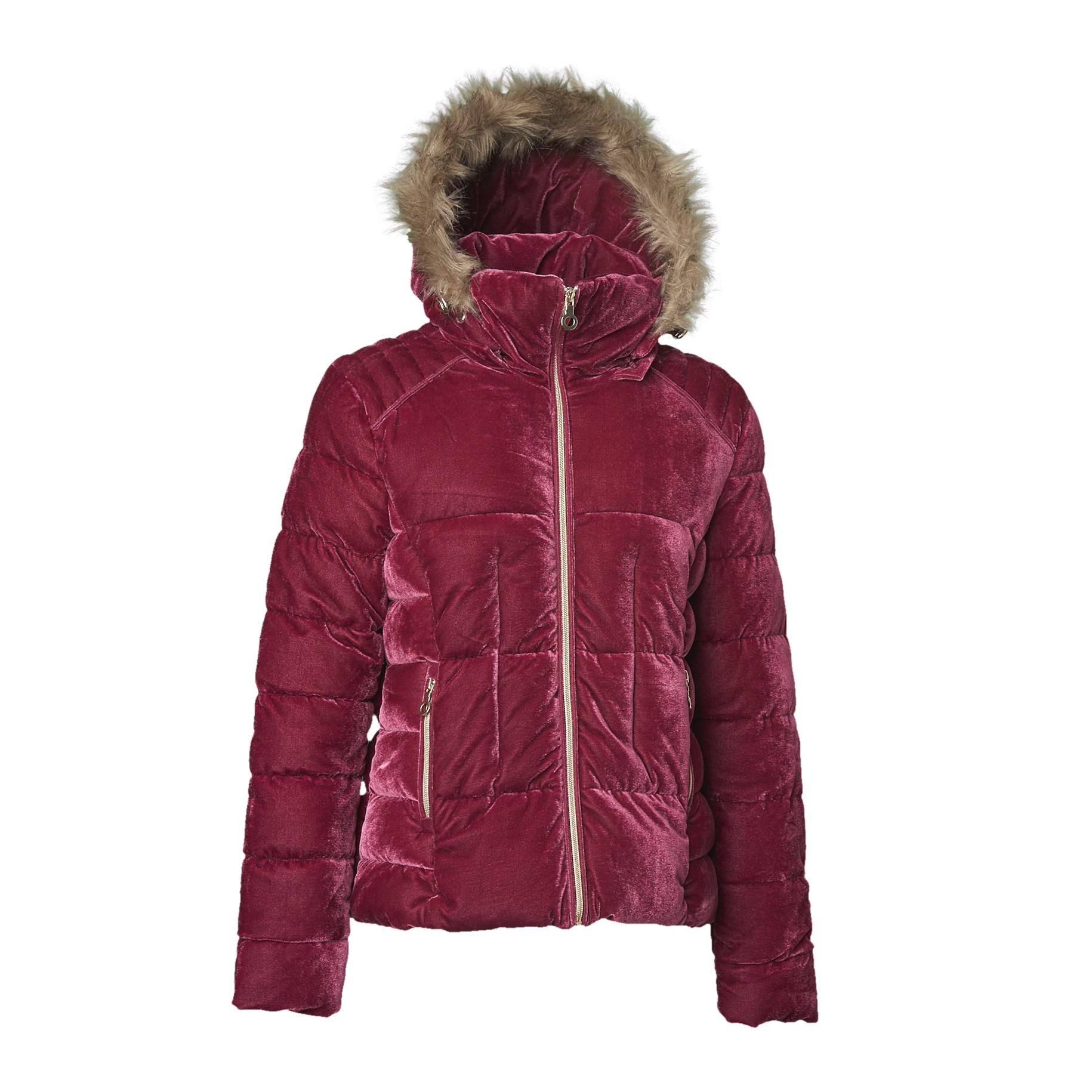 Red 2025 velvet puffer