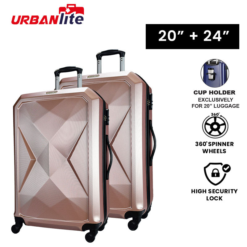 URBANlite Rubik 20"+24" Bundle | 4-Wheel Spinner | Hard Case Luggage - Universal Traveller SG