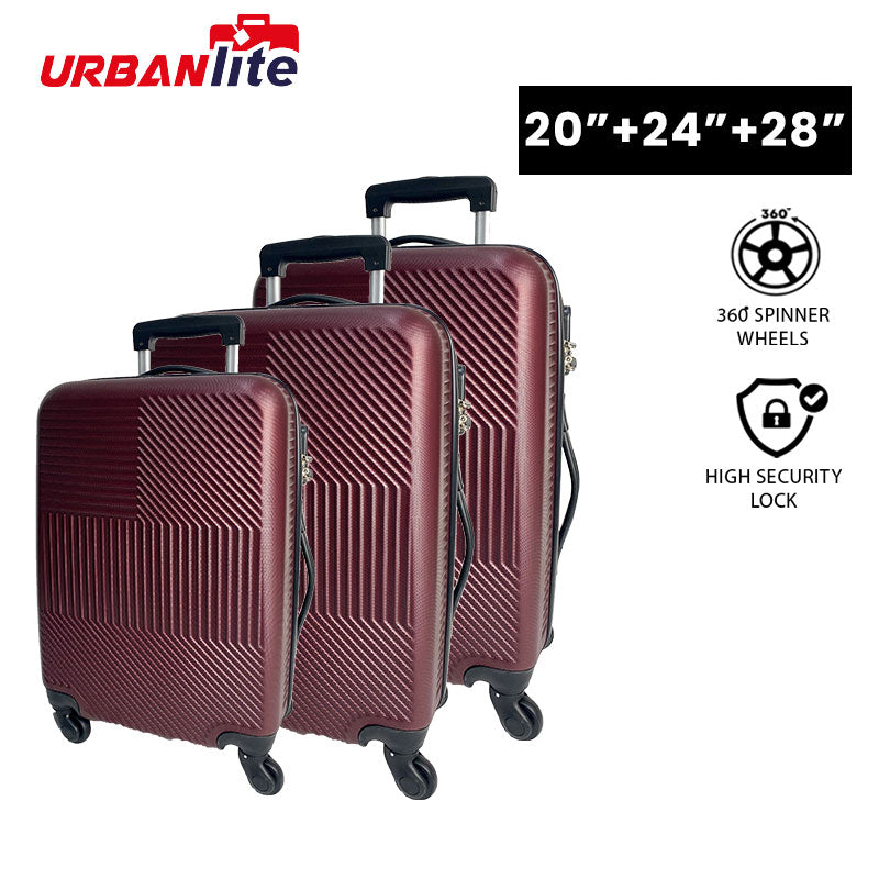 URBANlite Ray 20"+24"+28" Bundle | 4-Wheel Spinner | Anti-Scratch | Hard Case Luggage - Universal Traveller SG