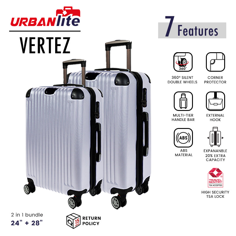 URBANlite VERTEZ  24"+28" Bundle 360° 8-Wheel Spinner | TSA Lock I Expandable |Corner Guard Hard Case Luggage