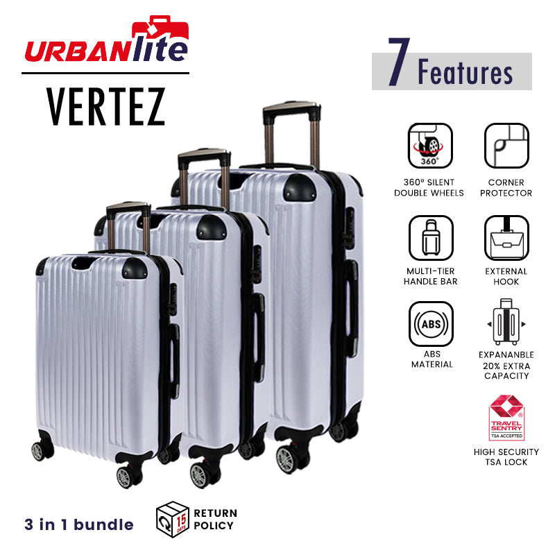 URBANlite VERTEZ  20"+24"+28" Bundle 360° 8-Wheel Spinner | TSA Lock I Expandable |Corner Guard Hard Case Luggage