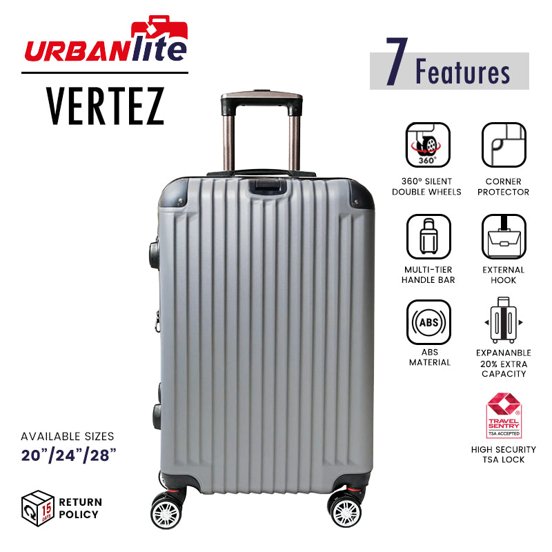 URBANlite VERTEZ  20" / 24" / 28" 360° 8-Wheel Spinner | TSA Lock I Expandable |Corner Guard Hard Case Luggage